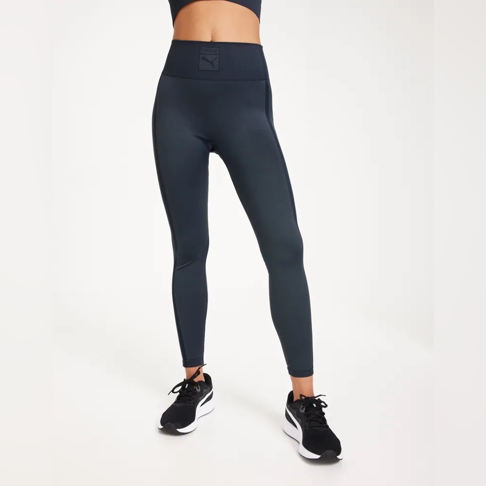 Puma Vogue Ribbed High-Waist Leggings in Charcoal Gray